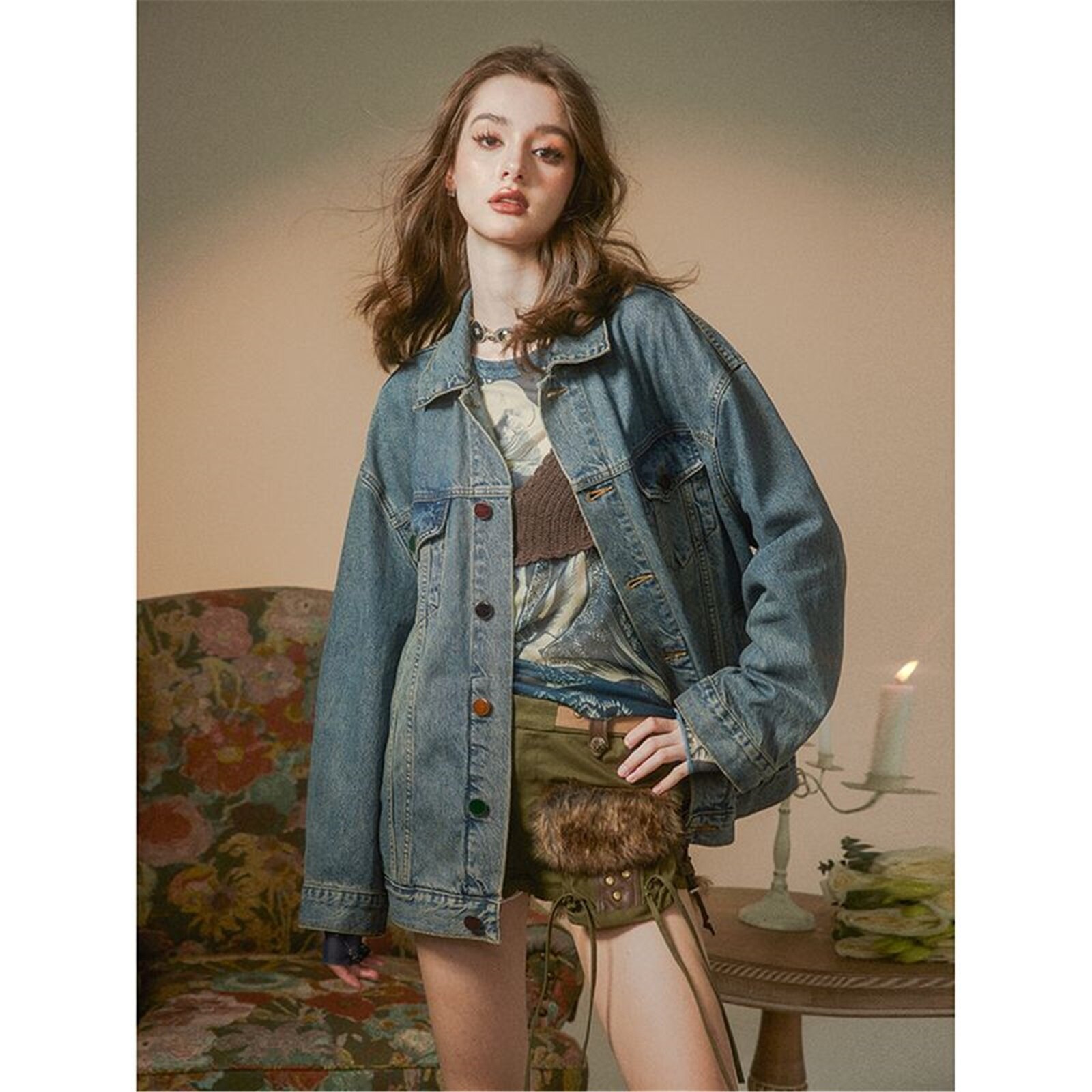 Куртка джинсовая , размер Грудь136cm, blue