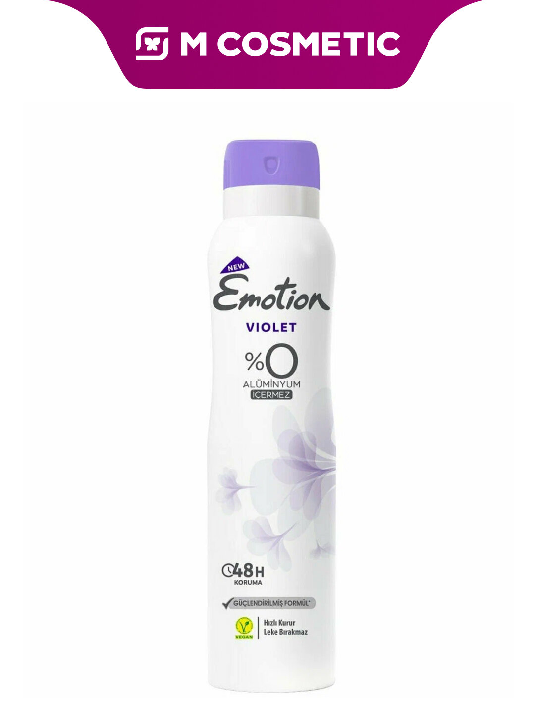 EMOTION Дезодорант Violet 150мл, свежесть и защита с мягким ароматом фиалки