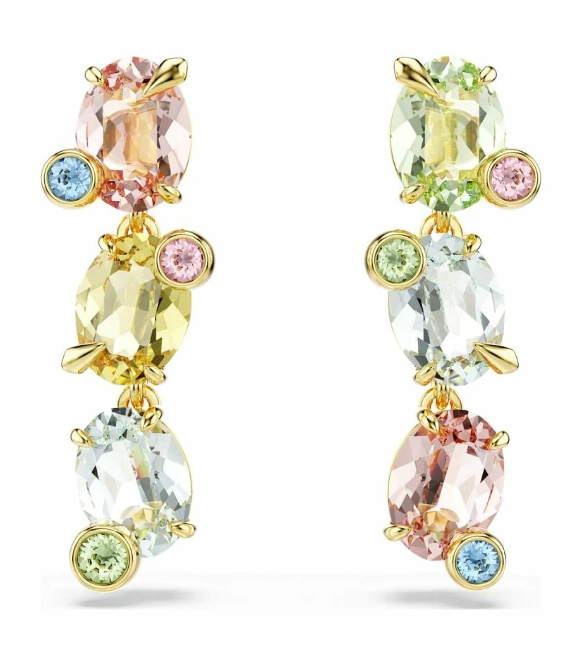 Серьги SWAROVSKI, кристаллы Swarovski, размер 28 мм, светло-голубой — фото 1