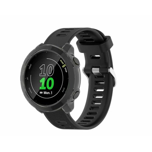фото Защитный бампер-чехол mypads из тончайшего и прочного силикона для garmin forerunner 55 с противоударными свойствами прозрачный