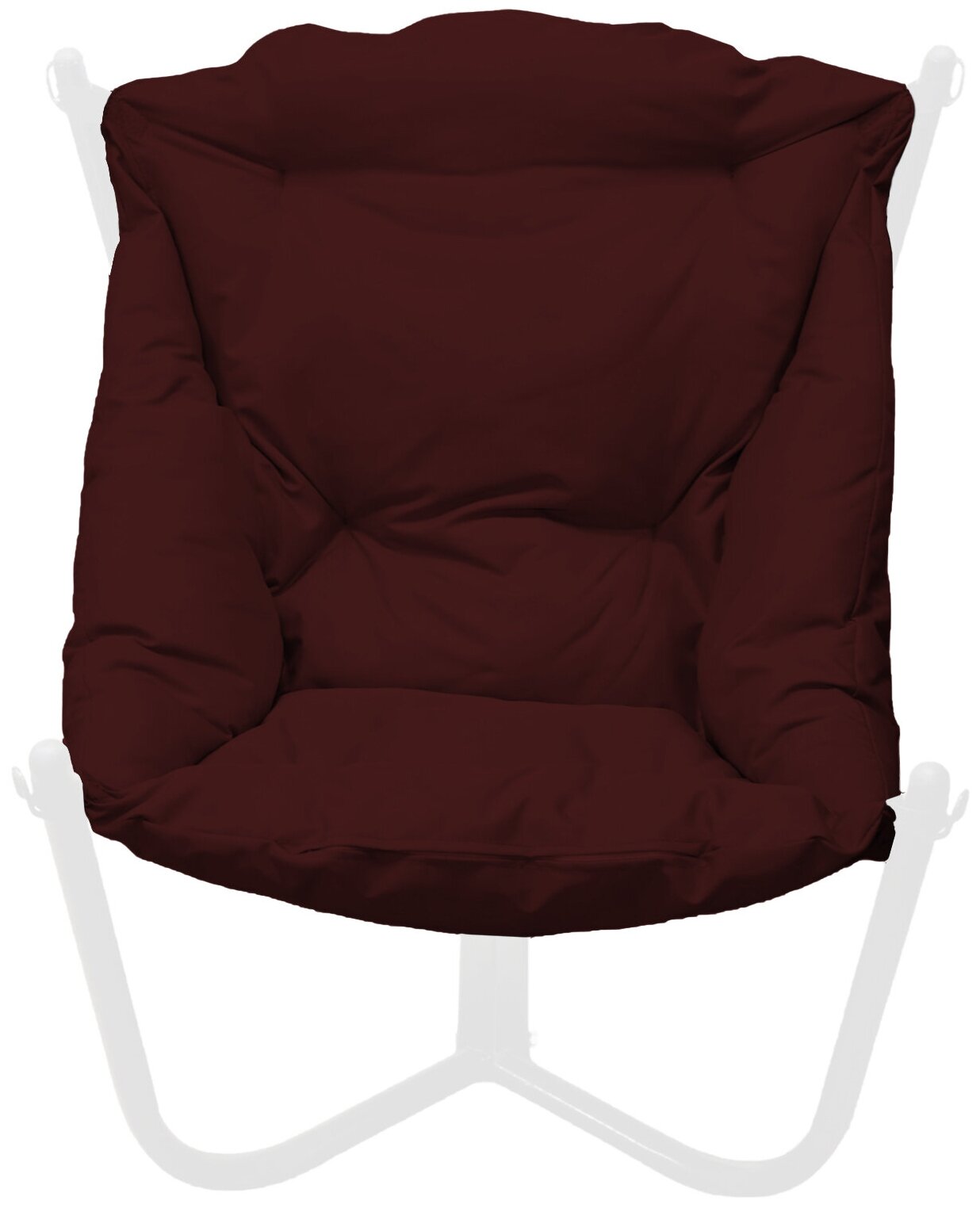 Кресло белое M-Group Чил 12360102, бордовая подушка - фотография № 2