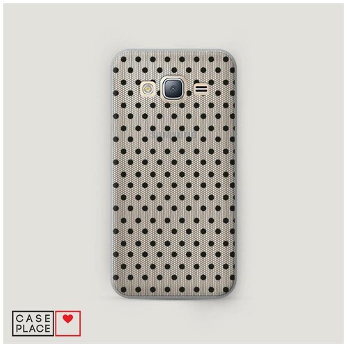 фото Чехол пластиковый samsung galaxy j3 2016 сетка в горох черная case place