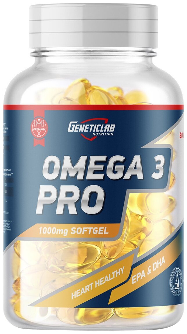 Омега-3 GeneticLab Nutrition, Pro Omega 3 35% 1000 mg, 90 капсул, 90 капсул