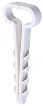 Дюбель-хомут нейлоновый прямоугольный 5-10 мм, белый (100 шт/уп) REXANT