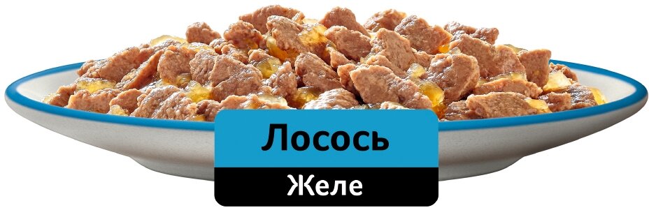 Whiskas влажный корм для кошек, рыбная коллекция, лосось в желе (28шт в уп) 75 гр