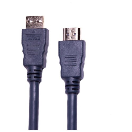 Комплект 2 штук, Кабель HDMI - HDMI, M/M, 1 м, v2.0, K-Lock, поз. р, экр, Wize, CP-HM-HM-1M кабель hdmi 30м wize aoc hm hm 30m круглый черный