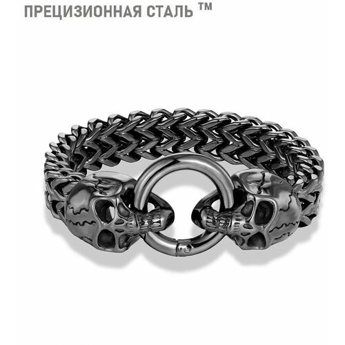 Жесткий браслет Sharks Jewelry, размер 21 см, черный