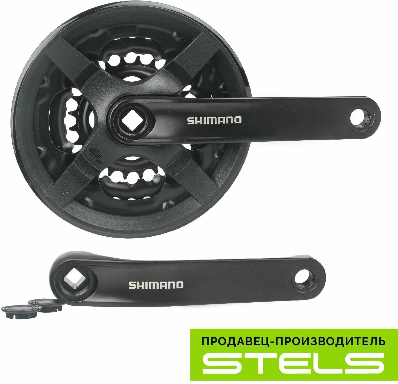 Шатун Shimano Tourney TY301 170мм 42/34/24 черный