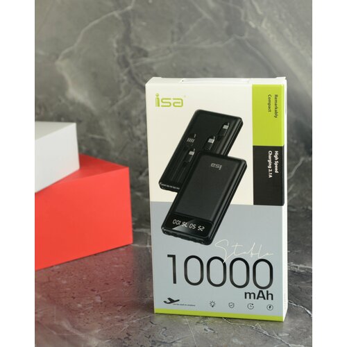 Powerbank портативный внешний аккумулятор телефона 10000 с встроенными кабелями 119000₽