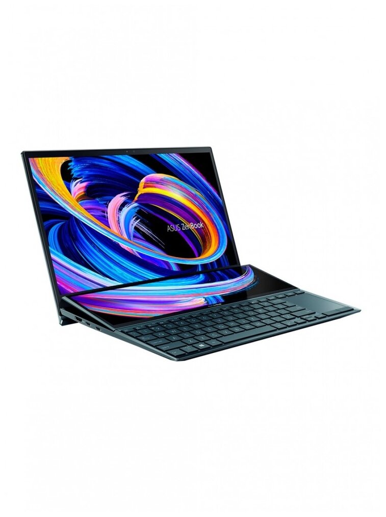 Ноутбук ASUS Zenbook Duo UX482EG i7-1165G7 16Gb SSD 1Tb NVIDIA MX450 2Gb 14 FHD IPS TS Cam 70Втч Win10 Синий UX482EG-HY262T 90NB0S51-M06330