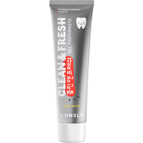 Гелевая отбеливающая зубная паста с фтором Total White, 105г, Consly