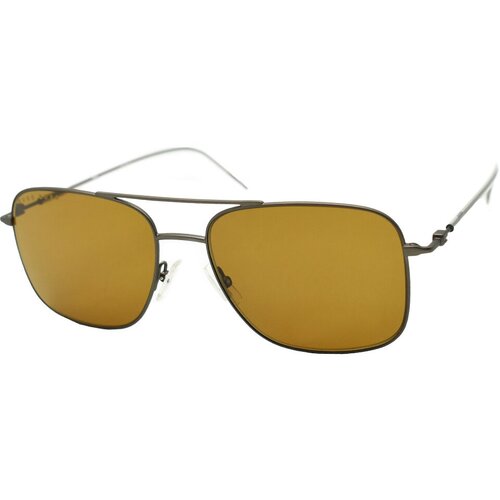 Солнцезащитные очки BOSS, авиаторы, оправа: металл, для мужчин, коричневый