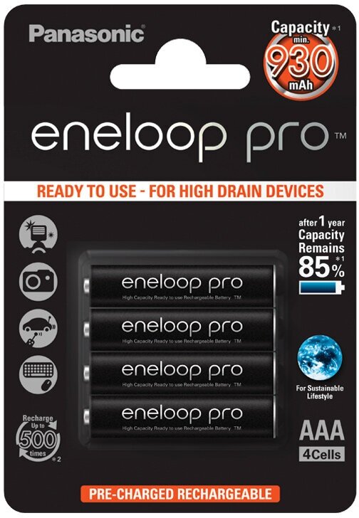 Аккумуляторы Panasonic Eneloop PRO AAA 930 мАч, 4 шт. (4 шт.)