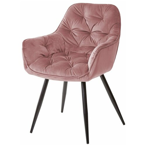 фото Кухонный- обеденный стул- кресло malta bluvel-52 pink, велюр / ножки чёрные . для гостиной m- sity (м- сити) / ru- stol. ru m city