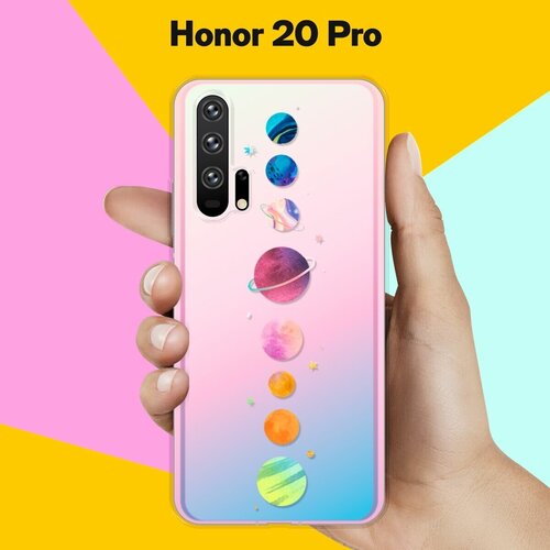 Силиконовый чехол Планеты на Honor 20 Pro силиконовый чехол на honor 100 pro хонор 100 про синие ирисы прозрачный