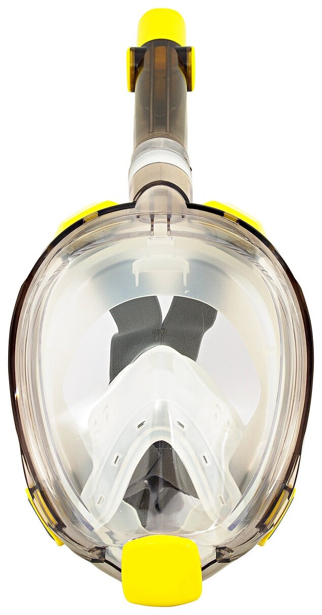 Полнолицевая маска для плавания (снорклинга) SARGAN Галактика Премиум цвет прозрачный/желтый (L/XL)