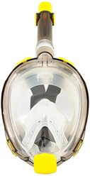 Полнолицевая маска для плавания (снорклинга) SARGAN Галактика Премиум цвет прозрачный/желтый (L/XL)