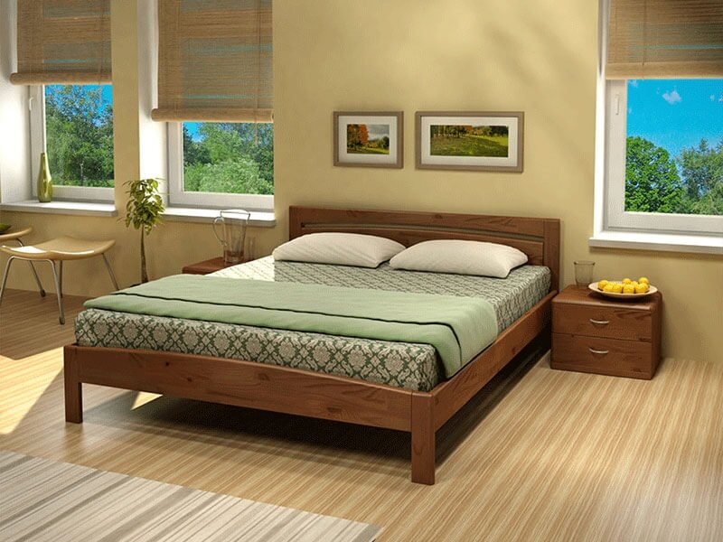 Деревянная кровать из массива сосны Реверанс, 90х190 см (габариты 100х200 см).