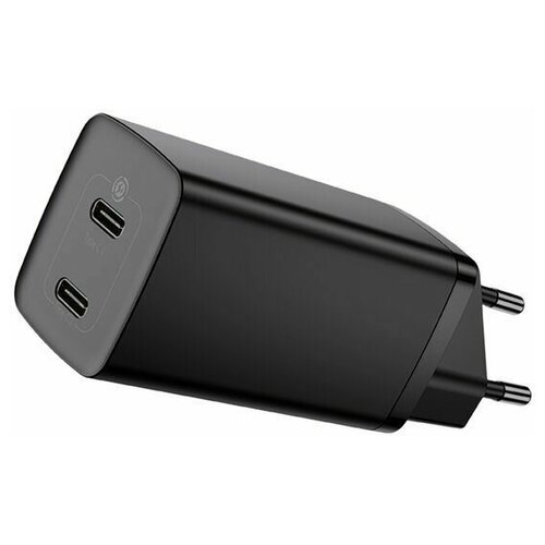 фото Сетевое зарядное устройство быстрое baseus gan2 lite quick charger c+c (usb type-c x2) 65w eu (ccgan2l-e01)
