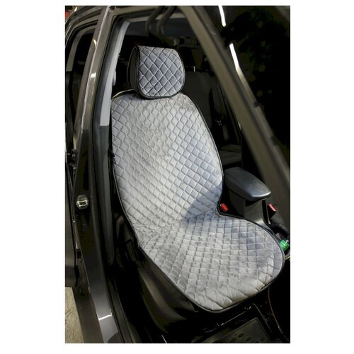 фото Накидка на сиденье, ткань, velur romb, серый, velr022 автопилот