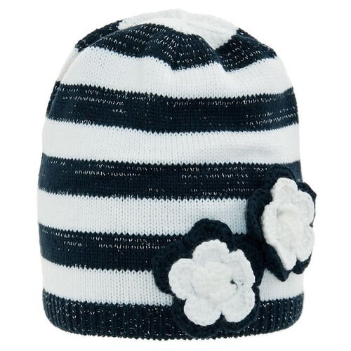 фото Шапка для девочки осень, цвет темно-синий/белый, размер 50-52 mialt