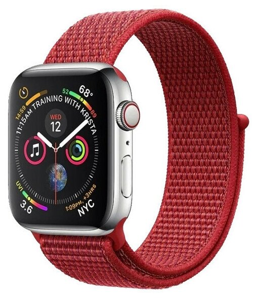 Ремешок DF для Apple Watch Series 3/4/5/6/SE красный (DF ) - фото №1