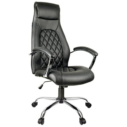 Кресло руководителя Helmi HL-E24 «Iсon», экокожа черная, хром