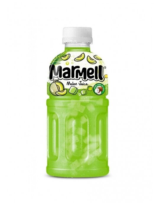 Напиток Marmell негазированный, со вкусом дыни и кусочками кокосового желе, 0.32 л - фотография № 1