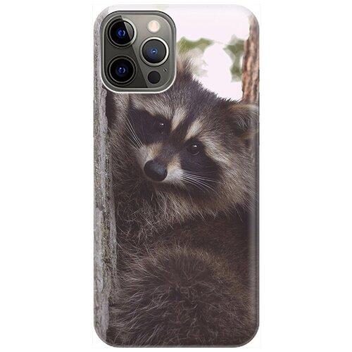 фото Ультратонкий силиконовый чехол-накладка для apple iphone 12 pro max с принтом "енотик" gosso