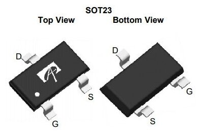 Микросхема AO3419L P-Channel MOSFET 20V 3.5A SOT23