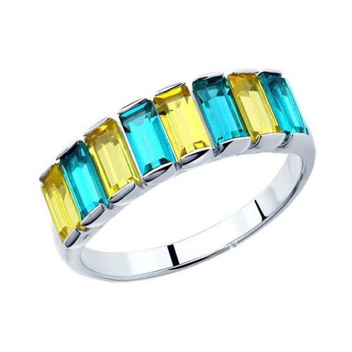 фото Серебряное кольцо sokolov 94012564 с кристаллом swarovski diamant-online