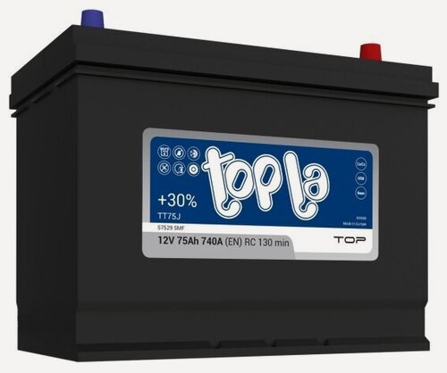 Изображение товара Аккумулятор Topla Top JIS TT75J 57529 SMF (118875), 259x173x218, обратная полярность, 75 Ач