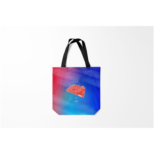 фото Сумка-шоппер / 40х40 см / популярные иллюстрации / еда pizza music burnettie