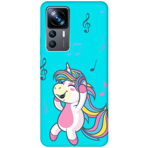 Матовый чехол Musical Unicorn для Xiaomi 12T / 12T Pro / Сяоми 12Т / 12Т Про с 3D эффектом мятный матовый чехол unicorn для xiaomi 12t 12t pro сяоми 12т 12т про с 3d эффектом мятный