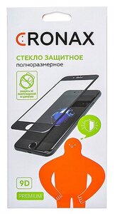 Фото Полноэкранное защитное стекло CRONAX для телефона Apple iPhone 6 Plus/ Ударопрочное стекло на смартфон Эпл Айфон 6 Плюс / Закаленное стекло с олеофобным покрытием на весь экран / Черный