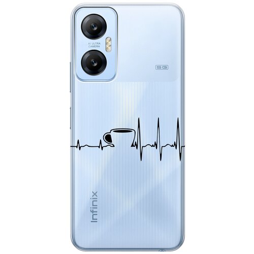 Силиконовый чехол с принтом Coffee Cardiogram для Infinix Hot 20 5G / Инфиникс Хот 20 5Г силиконовый чехол с принтом i dunno для infinix hot 20 5g инфиникс хот 20 5г