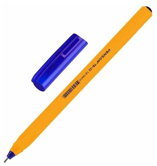Ручка шариковая неавтоматическая PENSAN YELLOW треугол. синяя 1,0м, 50 шт.