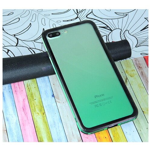 фото Чехол- накладка для iphone 7 (5.5) gradient tpu+glass зеленый nl