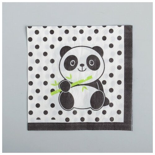 фото Страна карнавалия салфетки бумажные «панда», 33×33 см, набор 20 шт.