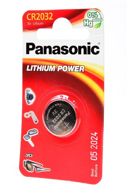 Батарейка Panasonic CR 2032 Bli 1 Lithium (CR-2032EL/1B) - фото №11