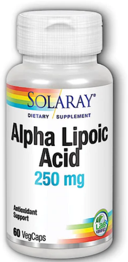 Solaray Alpha Lipoic Acid (Альфа-липоевая кислота) 250 мг 60 вег капсул