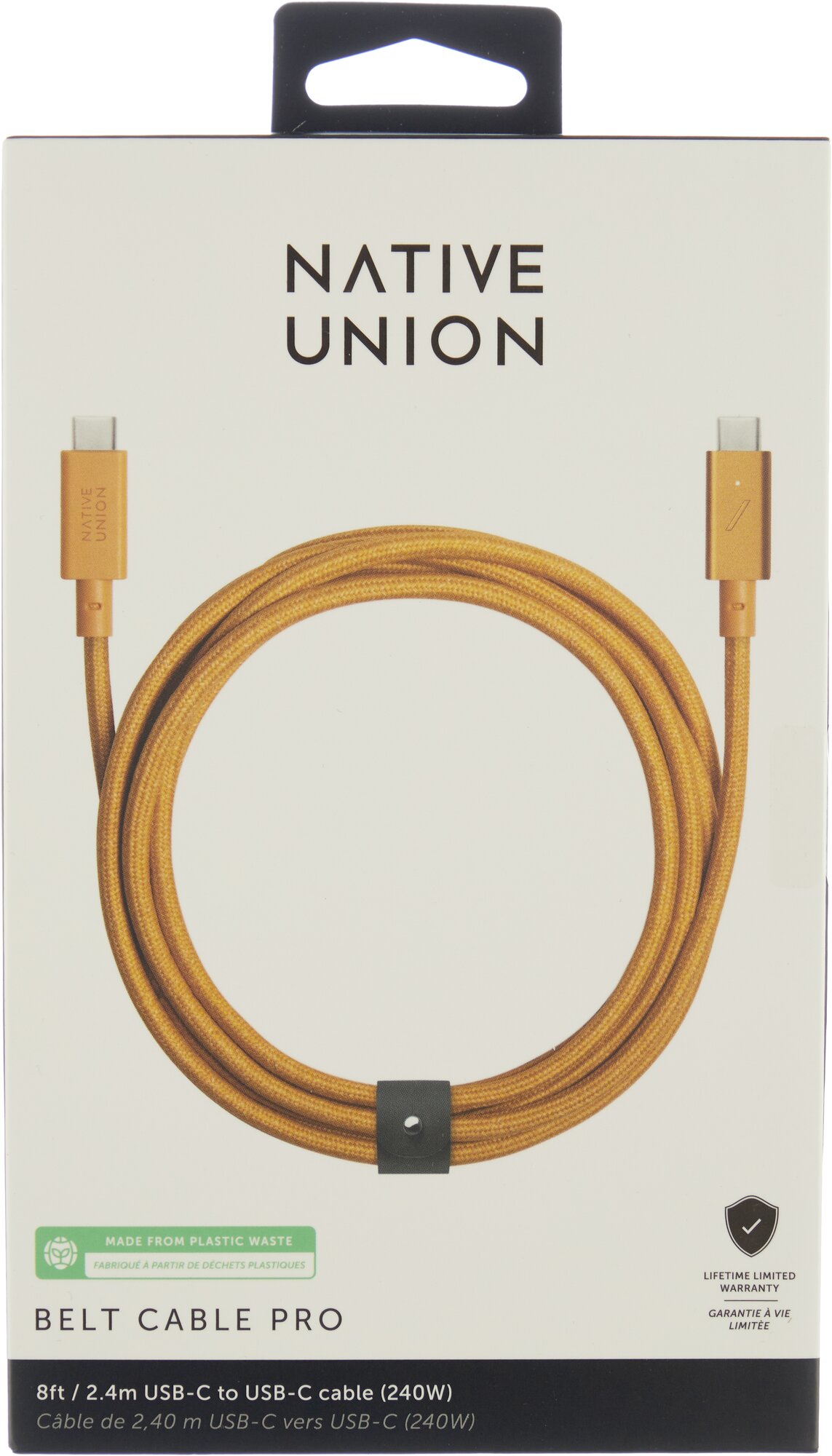 Кабель Native Union, USB A(m), Lightning (m), 1.2м, MFI, черный / белый [belt-l-zeb-2] Noname - фото №4