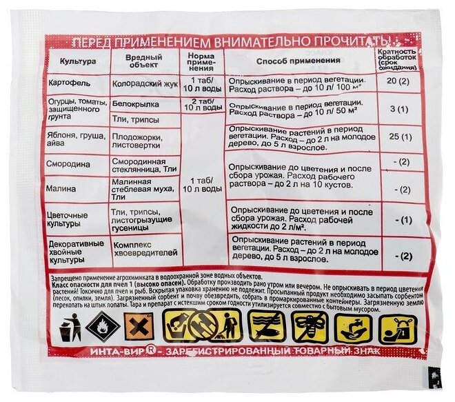 Средство от насекомых-вредителей Инта-Вир, таб 8 гр - фотография № 10