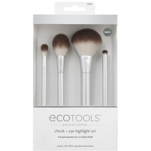 Набор кистей для макияжа EcoTools Precious Metals Cheek + Eye Highlight Set, 4шт. Новинка