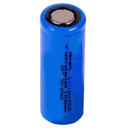 фото Аккумулятор li- ion 18500 1400 mah rexant 30-2060 unprotected 3.7 в,