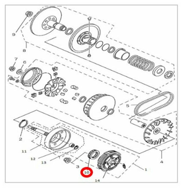 Муфта обгонная барабана сцепления 500H-700H Hisun 21220-F39-0000 LU022729