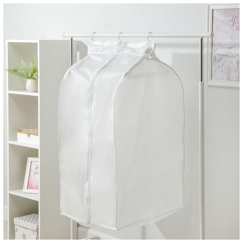 Доляна Чехол для одежды плотный Доляна, 60×90×50 см, PEVA, цвет белый