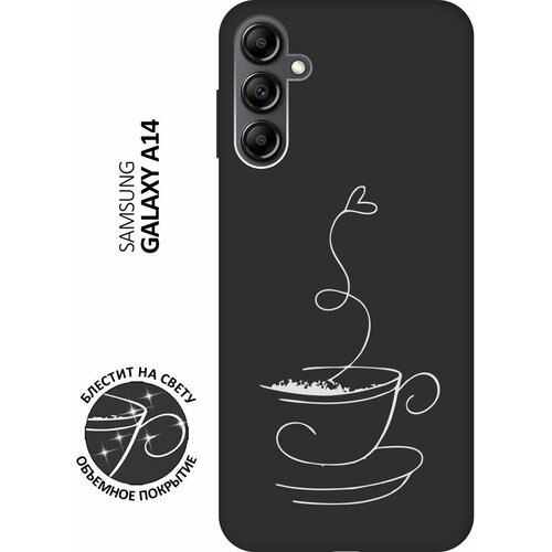 Матовый Soft Touch силиконовый чехол на Samsung Galaxy A14, Самсунг А14 с 3D принтом Coffee Love W черный матовый soft touch силиконовый чехол на samsung galaxy a14 самсунг а14 с 3d принтом chaos w черный