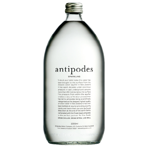 Вода минеральная Antipodes газированная стекло, 12 шт. по 1 л