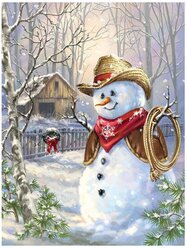 Картина по номерам Paintboy Сказочный снеговик 40х50 см с настенным креплением Холст на подрамнике